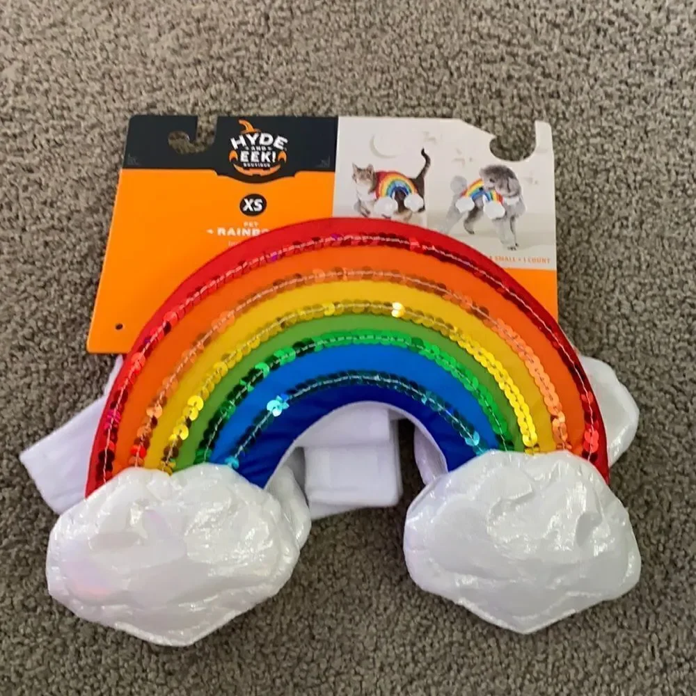 Pet Dog/Cat Rainbow Costume Halloween Size XS NWT